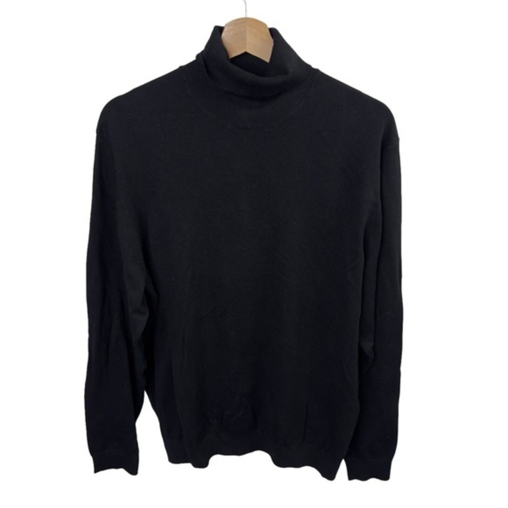 Zara Sweater Women's Size XL turtleneck Black top Long sleeve‎ Knit Golf Top
